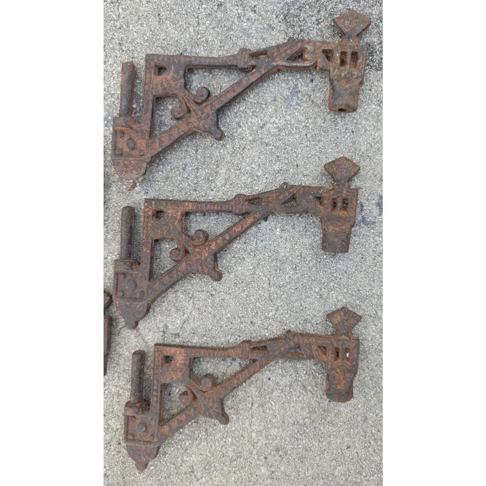 Cast Iron Wall Hanging Oil Lamp Bracket Only Part Lot of 5